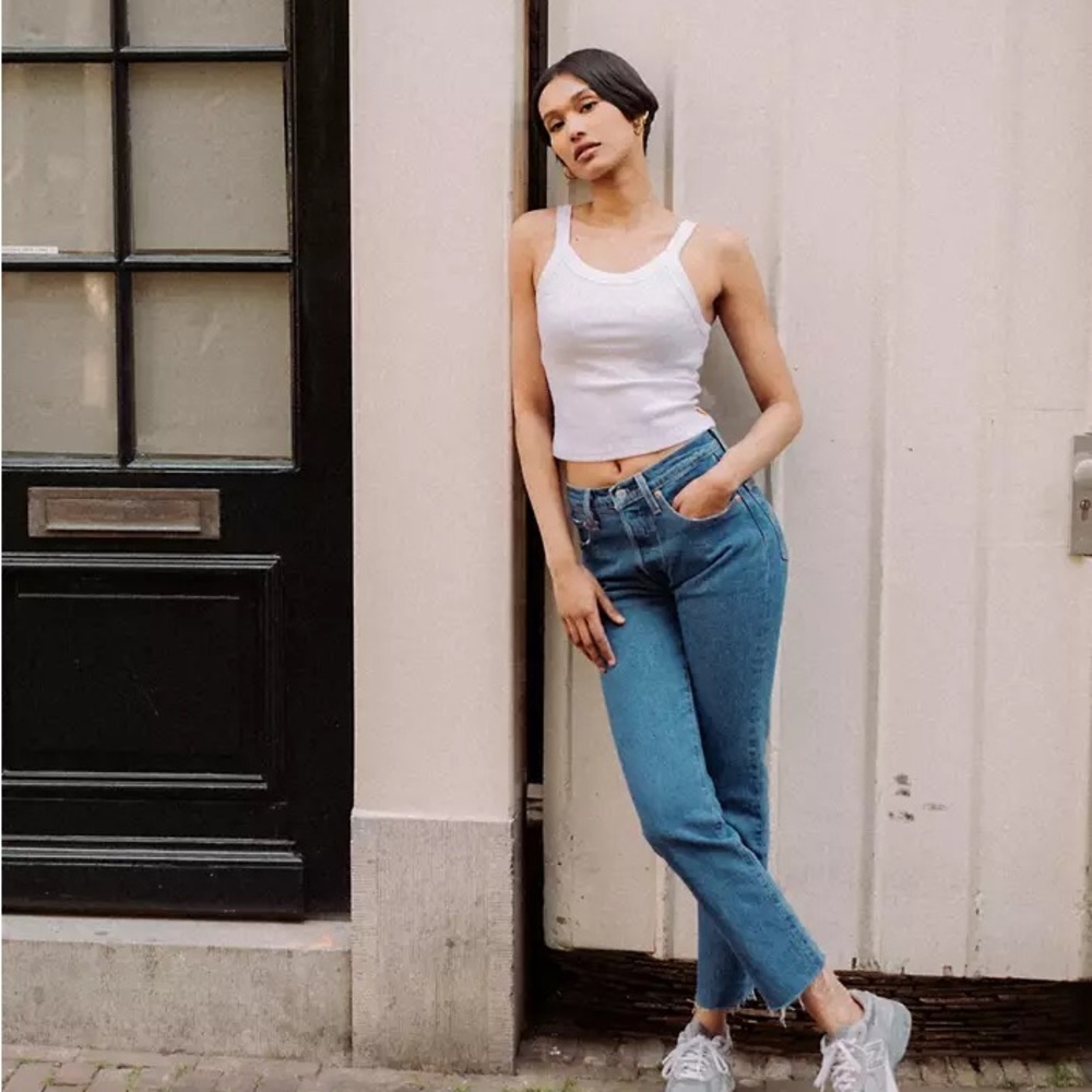 Levi's Women's 501 Original Fit Jeans in a light wash.